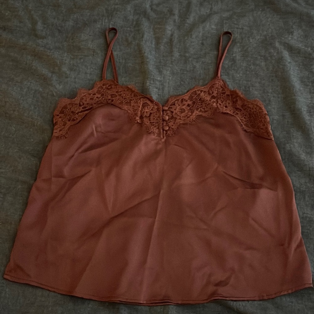 Abercrombie & Fitch lace top cute copper color satiny smooth